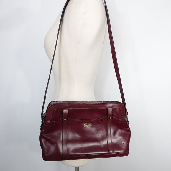 Vintage 60s 70s John Romain Red Leather Shoulder Bag - Picture 4 of 16